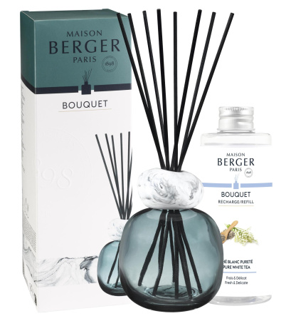 Аромадиффузор "Минерал" бирюзовый 260мл аромат "Белый чай" Maison Berger