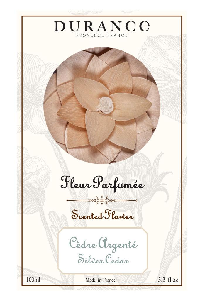 Аромадиффузор с цветком "Серебряный кедр" 100мл Durance