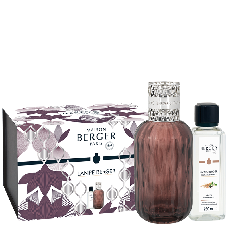 Набор с Лампой Берже "Квинтэссенция" сливовой ароматом "Золотая Пшеница" 250мл Maison Berger