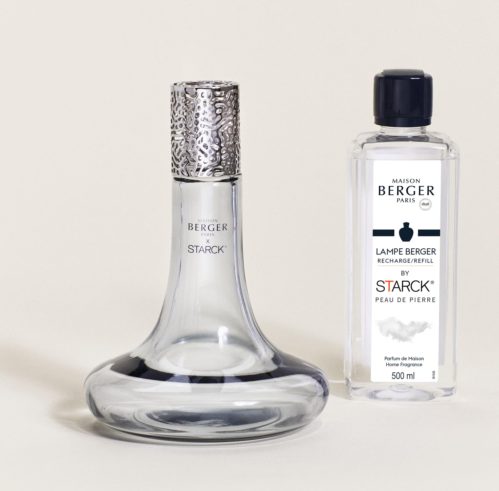 Лампа Берже by Starck серая с ароматом Peau de Pierre 500мл Maison Berger