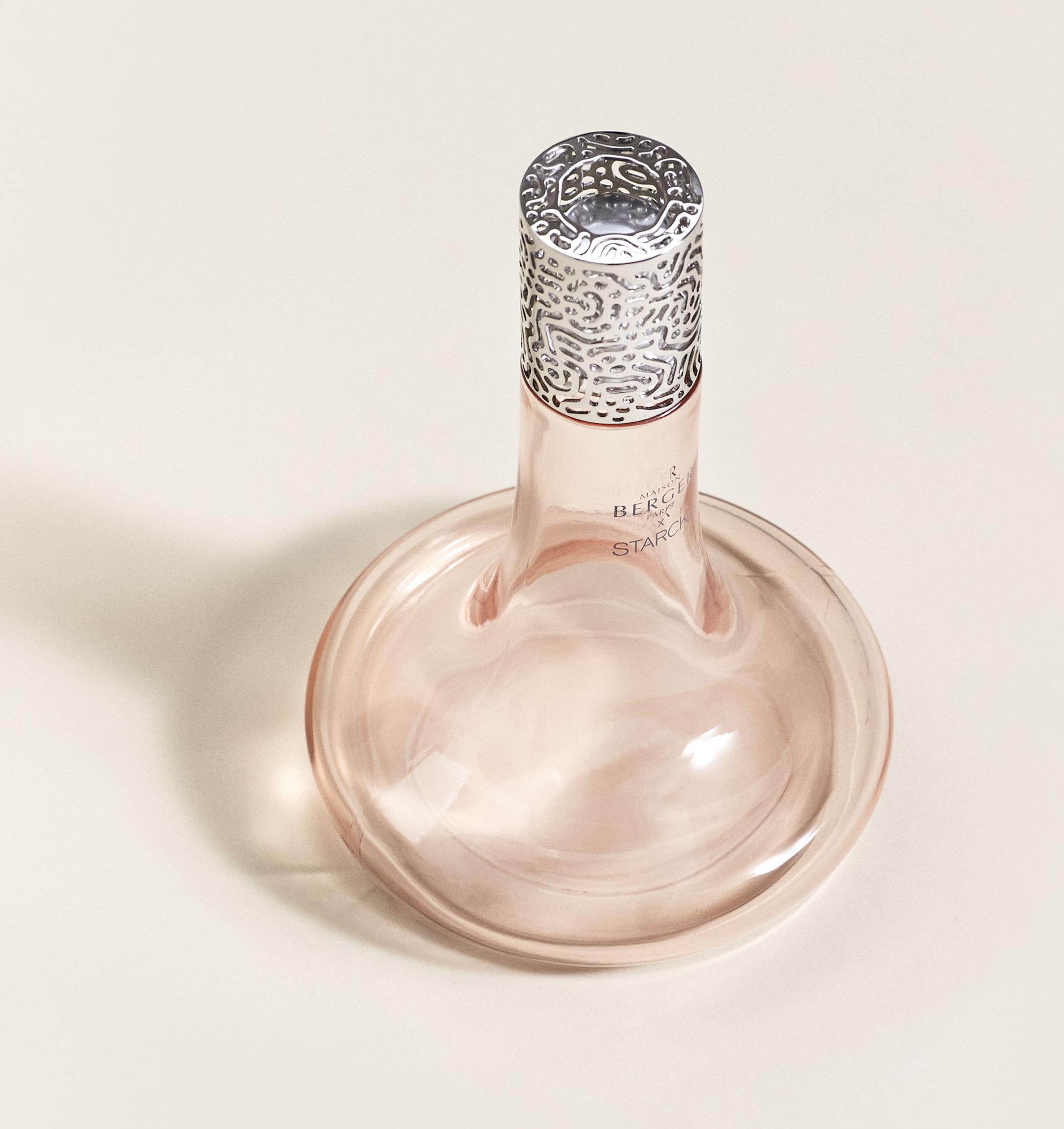 Лампа Берже by Starck розовая с ароматом  Peau de Soie 500мл Maison Berger