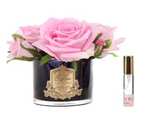 Аромабукет 5 роз розовых в черной вазе Cote Noire