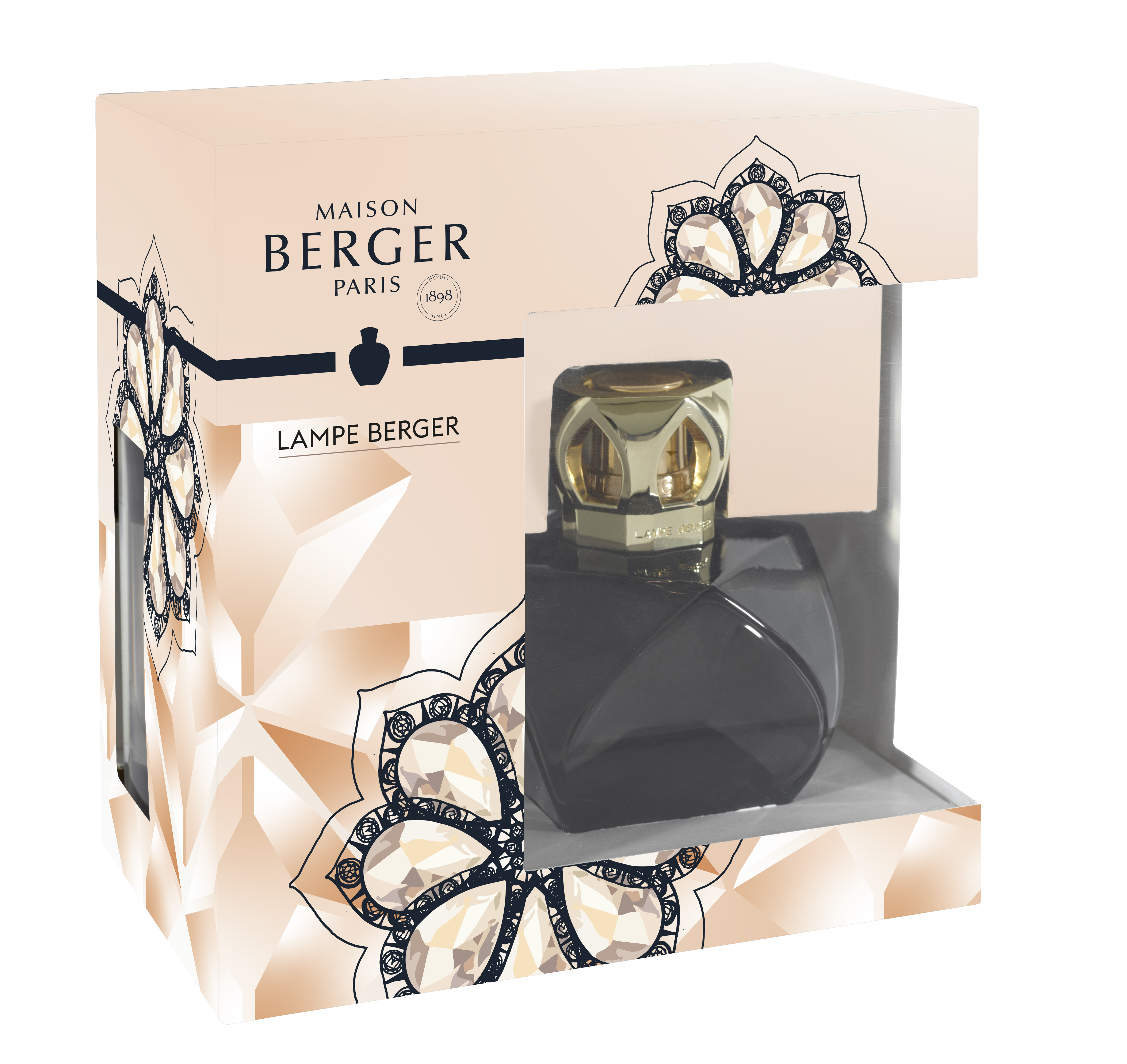 Набор Лампа Берже "Вечность" черная с ароматом "Цветы для Леди" Maison Berger