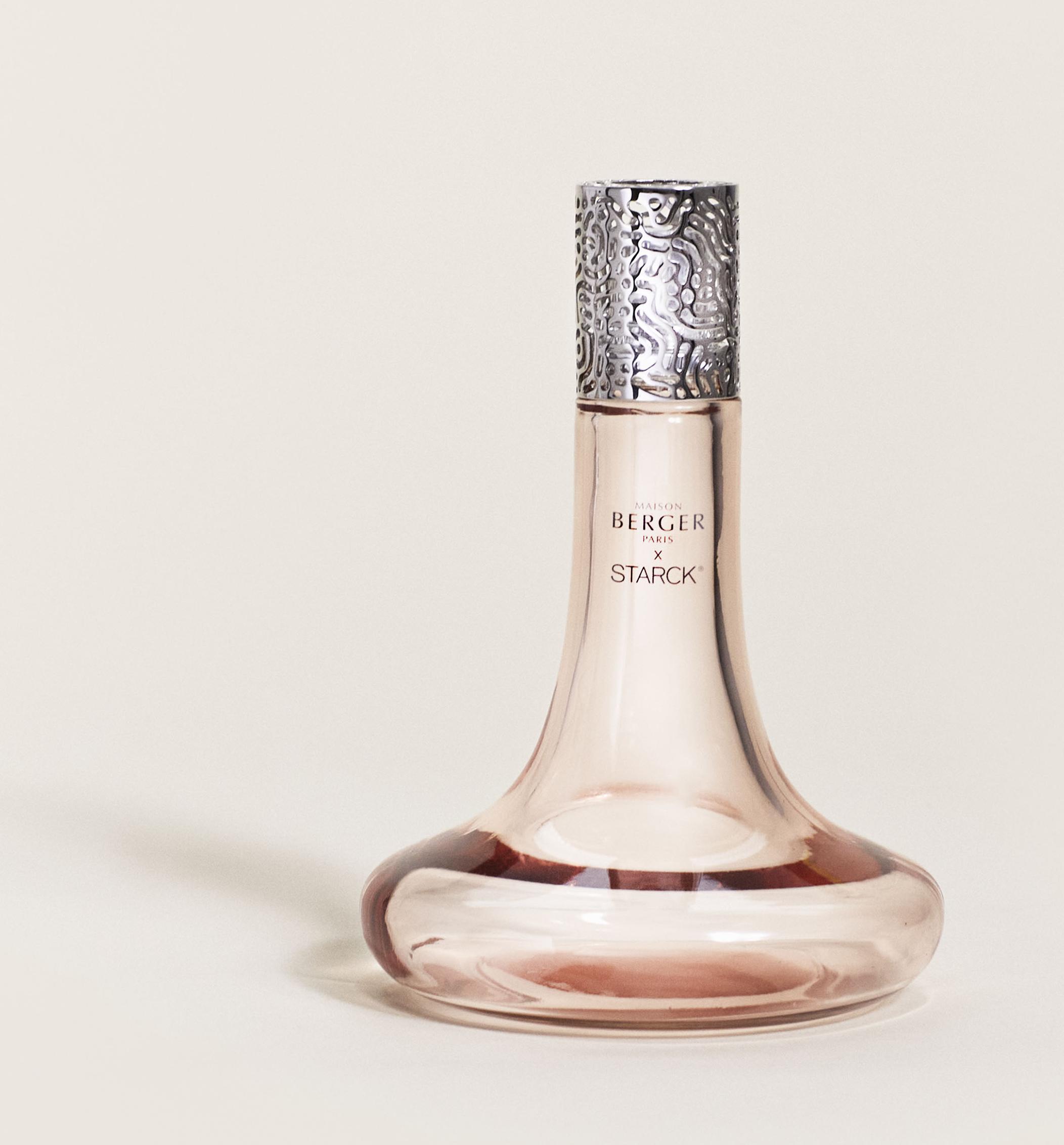 Лампа Берже by Starck розовая с ароматом  Peau de Soie 500мл Maison Berger