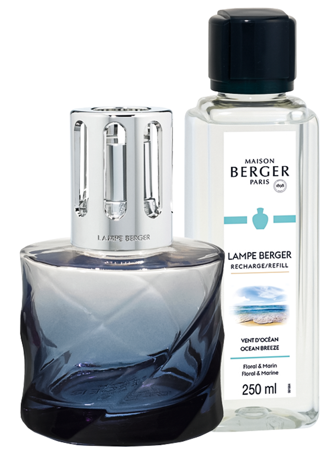 Набор с Лампой Берже "Спираль" ароматом "Океанский бриз" 250мл Maison Berger