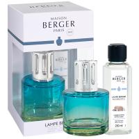 Набор Лампа Берже Pure голубой с ароматом "Нежность Хлопка" 250мл Maison Berger