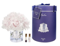 Большой букет розовых роз в прозрачной вазе Cote Noire