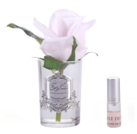 Бутон розы розовой в прозрачной вазе Cote Noire