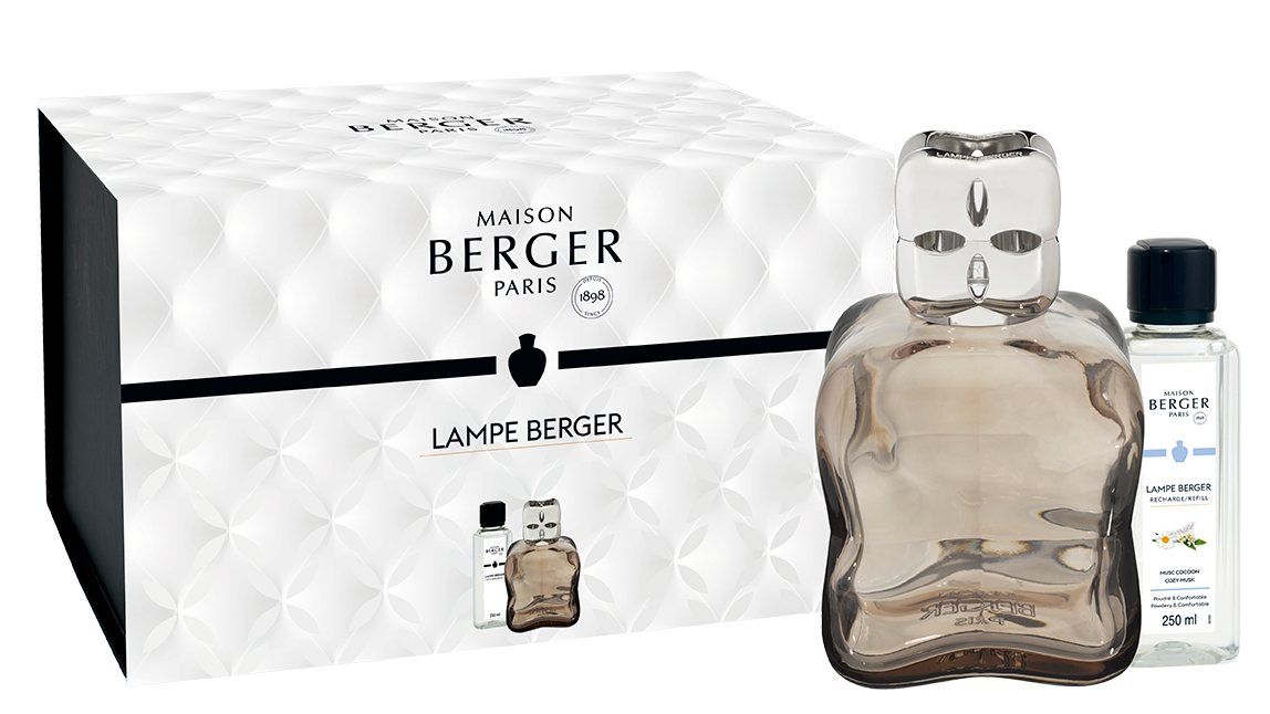 Лампа Берже "Уют" коричневая с ароматом "Уютный Мускус" 250мл Maison Berger