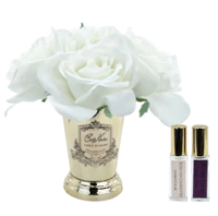 Букет 7 белых роз золотой декор Cote Noire