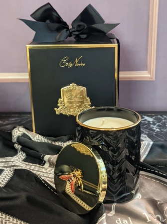 Аромасвеча "Королева ночи" 600гр ваза черная "ёлочка" Cote Noire