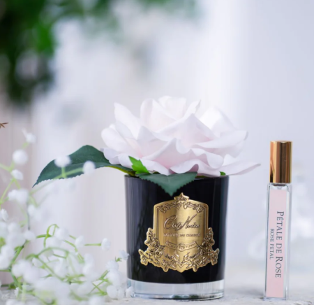 Ароматизированная роза розовая в черной вазе Cote Noire