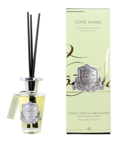 Аромадиффузор с палочками "Лайм" серебро, 150мл Cote Noire