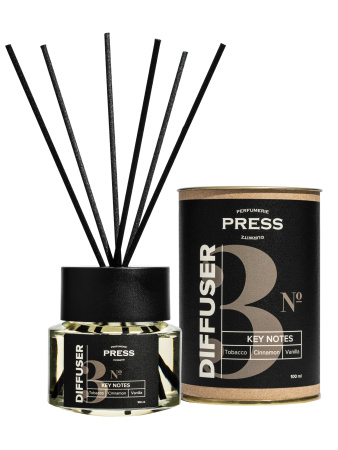 Аромадиффузор с палочками №3: табак, корица, ваниль, 100мл Press Gurwitz