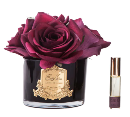 Аромабукет 5 роз красных в черной вазе Cote Noire