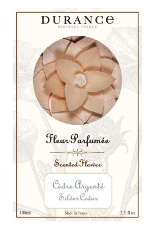 Аромадиффузор с цветком "Серебряный кедр" 100мл Durance
