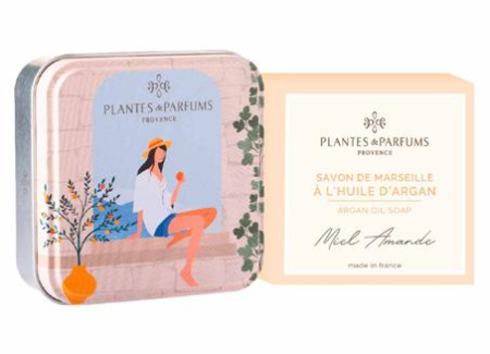 Мыло "Мед и миндаль" в коробочке «Вид из окна» 100г Plantes et Parfums