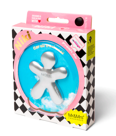 Ароматизатор для авто NIKI "Свежий воздух"серебряный Mr&Mrs Fragrance