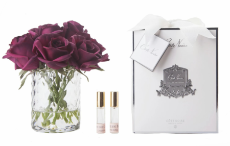 Букет красных роз в прозрачной вазе "ёлочка" Cote Noire