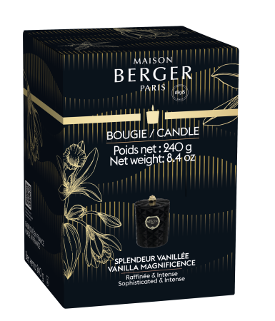 Аромасвеча "Кали" черная с ароматом "Ванильное Великолепие" 240гр Maison Berger