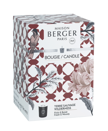 Аромасвеча "Призма" черная с ароматом "Дикие земли"  240гр Maison Berger