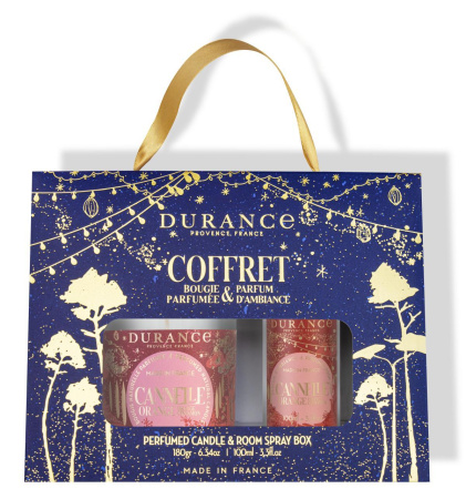 Подарочный набор (свеча и спрей) "Апельсин с корицей" Durance