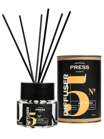 Аромадиффузор с палочками №5: имбирь, ваниль, вербена, 100мл Press Gurwitz