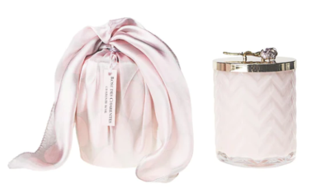 Набор "Розовое шампанское" свеча 600гр и платок розовый Cote Noire