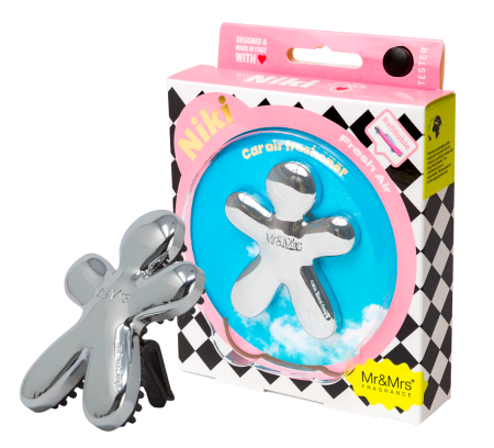 Ароматизатор для авто NIKI серебристый "Прохлада" Mr&Mrs Fragrance