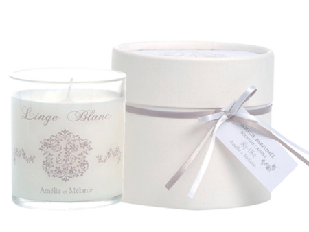 Аромасвеча "Белый лён" 140гр Amelie et Melanie