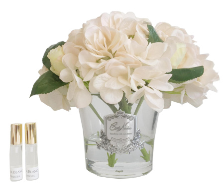 Аромабукет гортензий с бутонами роз цвета шампань Cote Noire