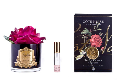 Ароматизированная роза красная в черной вазе Cote Noire
