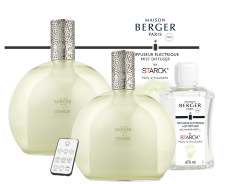 Аромалампа by Starck зеленая с ароматом Peau d'ailleurs 475мл Maison Berger