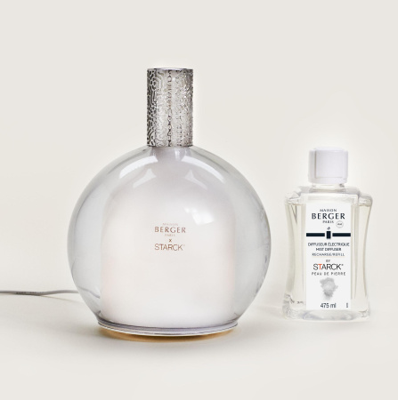 Аромалампа by Starck серая с ароматом Peau de Pierre 475мл Maison Berger