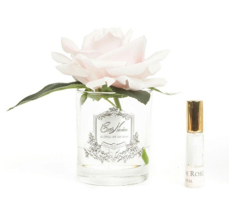 Ароматизированная роза розовая в прозрачной вазе Cote Noire