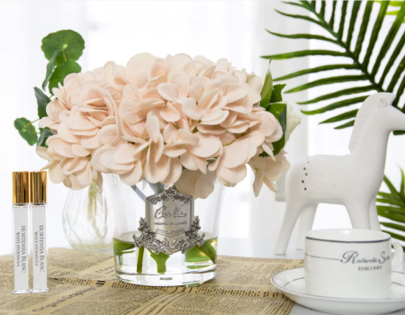 Аромабукет гортензий с бутонами роз цвета шампань Cote Noire