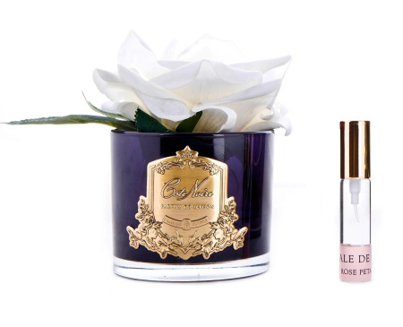 Ароматизированная роза бежевая в черной вазе Cote Noire