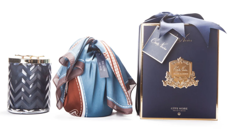 Набор "Вода жизни" свеча 600гр и платок темно-синий Cote Noire