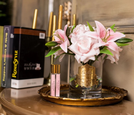 Аромабукет розы и лилии в розовом цвете Cote Noire