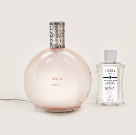Аромалампа by Starck розовая с ароматом Peau de Soie 475мл Maison Berger