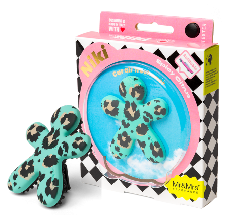 Ароматизатор для автомобиля NIKI голубой леопард "Пряный цитрус" Mr&Mrs Fragrance