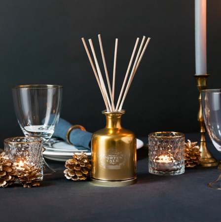 Аромадиффузор золотой "Праздничный синий" 250мл Portus Cale