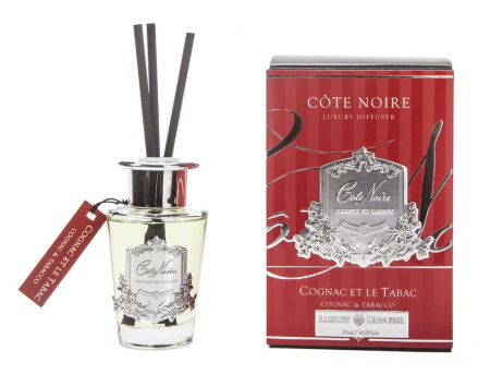 Аромадиффузор с палочками "Коньяк и табак" серебро 90мл Cote Noire