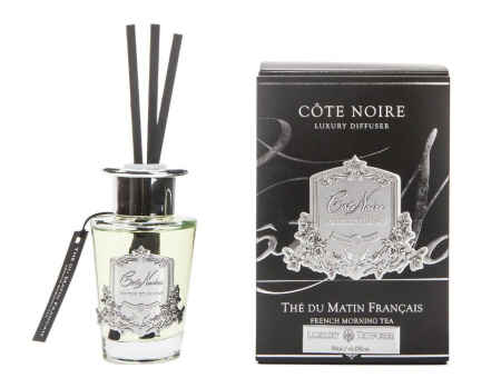 Аромадиффузор с палочками "Французский утренний чай" серебро 90мл Cote Noire