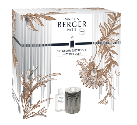 Аромалампа "Мираж" серая с ароматом "Мистическая кожа" 475мл Maison Berger