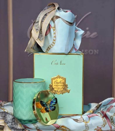 Набор "Лайм" свеча 600гр и платок (нефритовый) Cote Noire