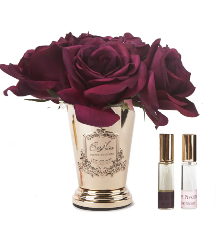 Аромабукет красных роз в металлической вазе Cote Noire