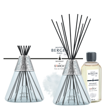 Аромадиффузор by Starck серый с ароматом  Peau de Pierre 400мл Maison Berger
