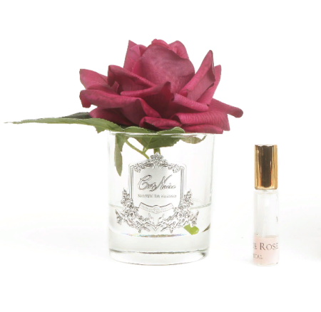 Ароматизированная роза красная в прозрачной вазе Cote Noire