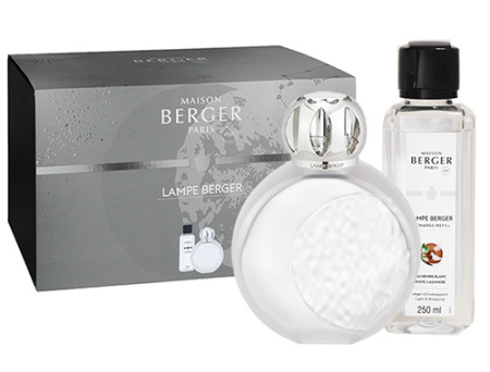 Набор с Лампой Берже "Мерцание Звезд" матовой с ароматом "Белый кашемир" 250мл Maison Berger
